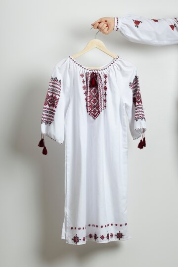 Embroidered Peasant Dress